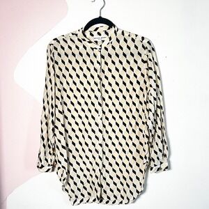 Apiece Apart‎ Geometric Shirt Oversized Size 0 Cotton Silk Luxury
